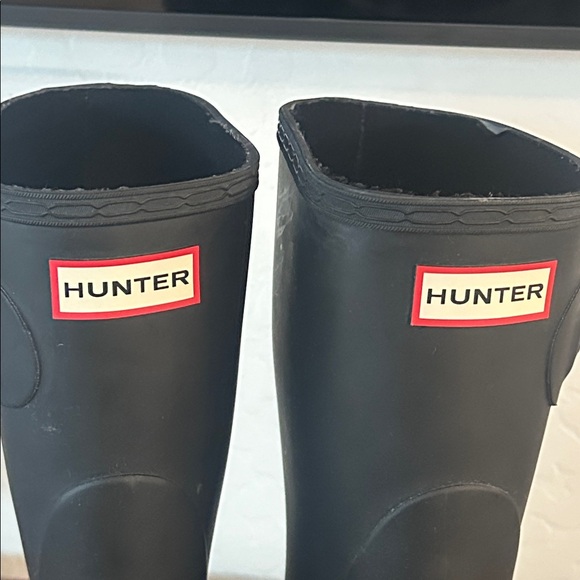 HUNTER Women’s Original Waterproof Matte Black Rain Boot Side Buckle Size 10 - Picture 3 of 15